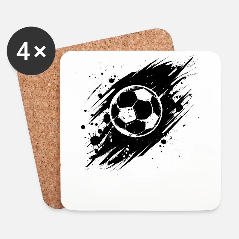 Fußball - Untersetzer (4er-Set) - Weiß