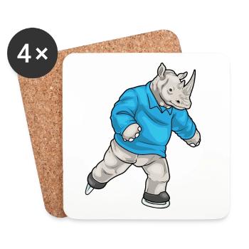 Rhino Patinage sur glace Patins à glace - Dessous de verre (lot de 4) - blanc - Devant