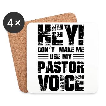 hey don't make me use my pastor voice - Untersetzer (4er-Set) - Weiß - Vorne