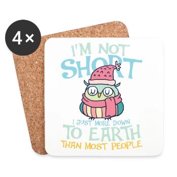 i m not short i m just more down to earth owl - Untersetzer (4er-Set) - Weiß - Vorne