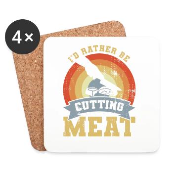Butcher's joke - Coasters (set of 4) - white - Front