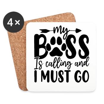 My Dog Is Calling and I Must Go Foster Shelter - Coasters (set of 4) - white - Front