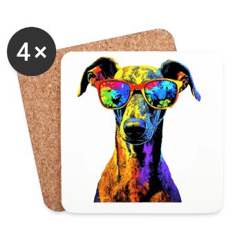 Greyhound Dog Lover Hunting Dog Love Greyhound - Coasters (set of 4) - white - Front