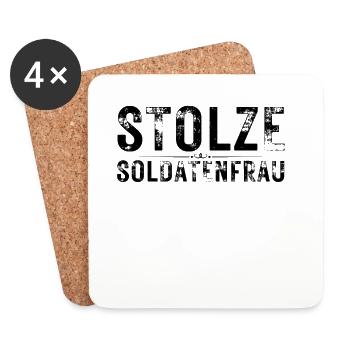 Stolze Soldatenfrau Armee Ehefrau Millitär - Untersetzer (4er-Set) - Weiß - Vorne