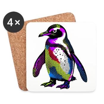 Pingouin - Dessous de verre (lot de 4) - blanc - Devant