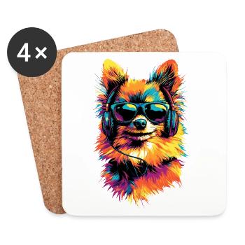 Pomeranian Pomeranian Pom Sweet German Spitz - Coasters (set of 4) - white - Front
