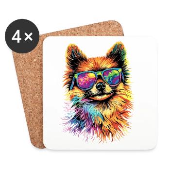 Pomeranian Pomeranian Pom Sweet German Spitz - Coasters (set of 4) - white - Front