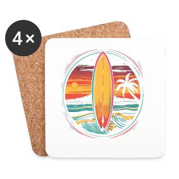 Œuvres d’art de surf - Dessous de verre (lot de 4) - blanc - Devant