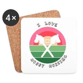 j’aime Hobby Horsing Hobby Horse - Dessous de verre (lot de 4) - blanc - Devant