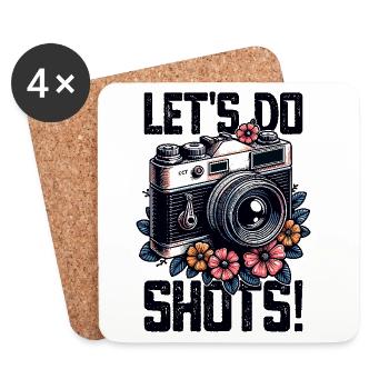 Let's Do Shots Photographer Camera Saying for - Coasters (set of 4) - white - Front