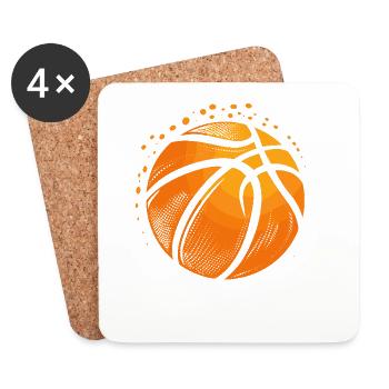 Basketball Ball Graphic - Coasters (set of 4) - white - Front
