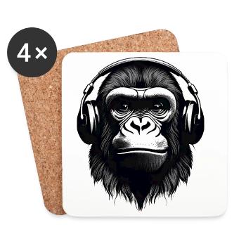 Gorilla, Primat, Affe - Untersetzer (4er-Set) - Weiß - Vorne