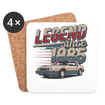 Légende Depuis 1985 Voiture Ancienne Style Rétro - Dessous de verre (lot de 4) - blanc - Devant