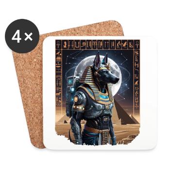 Ancien Anubis Astronaute Sci-Fi Design - Dessous de verre (lot de 4) - blanc - Devant