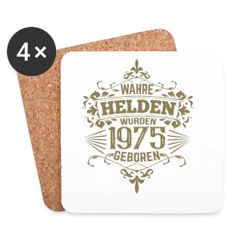 Geburtstag Helden 1975 geboren - Untersetzer (4er-Set) - Weiß - Vorne