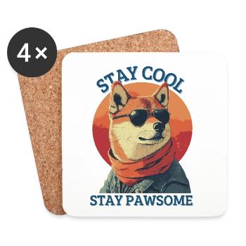 Shiba Inu Hund - Untersetzer (4er-Set) - Weiß - Vorne