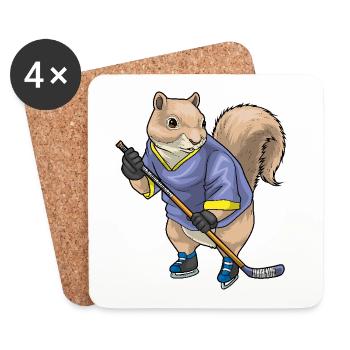 Bâton de hockey sur glace Squirrel - Dessous de verre (lot de 4) - blanc - Devant