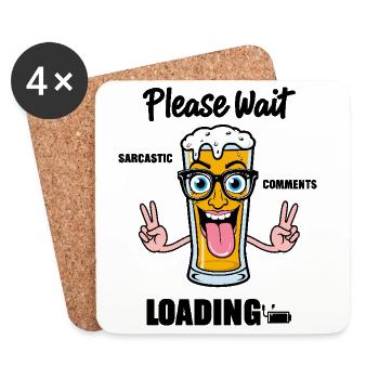 Sarkastisches Bierglas - Untersetzer (4er-Set) - Weiß - Vorne
