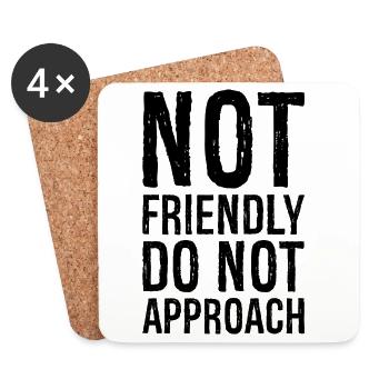 not friendly do not approach - Coasters (set of 4) - white - Front