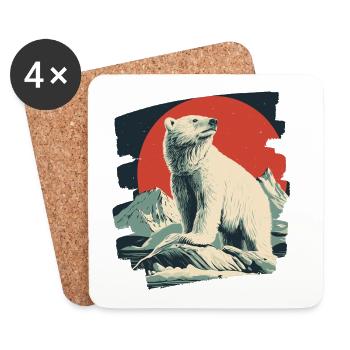 Eisiger Bär - Untersetzer (4er-Set) - Weiß - Vorne