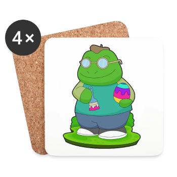 Coloriage de Pâques de grenouilles - Dessous de verre (lot de 4) - blanc - Devant