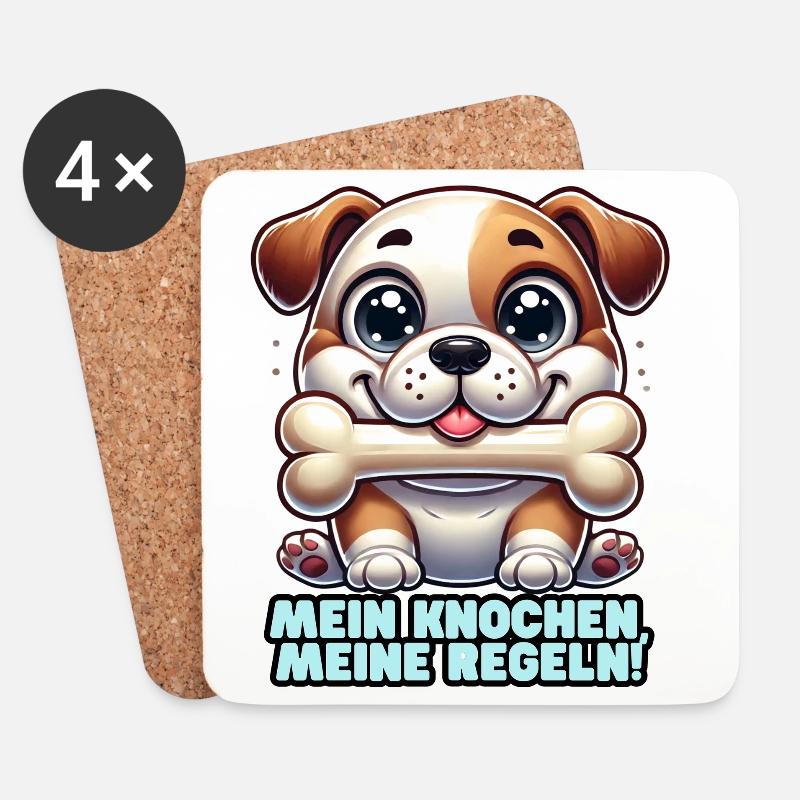 Knochen 2 - Untersetzer (4er-Set) - Weiß