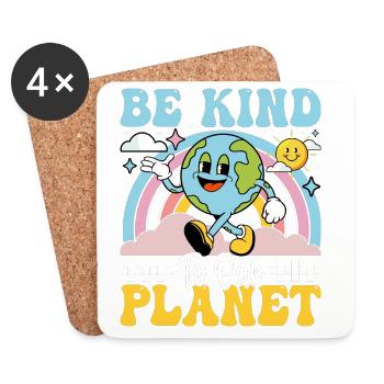 Tag der Erde - Seien Sie nett zu unserem Planeten - Untersetzer (4er-Set) - Weiß - Vorne