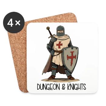 Dungeons and Knights – Cartoon Crusader - Coasters (set of 4) - white - Front
