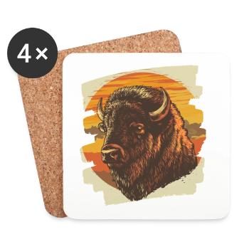 Bison - Untersetzer (4er-Set) - Weiß - Vorne