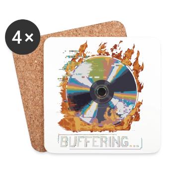 Pufferung... Flamingo Glitched CD Retro Design - Untersetzer (4er-Set) - Weiß - Vorne