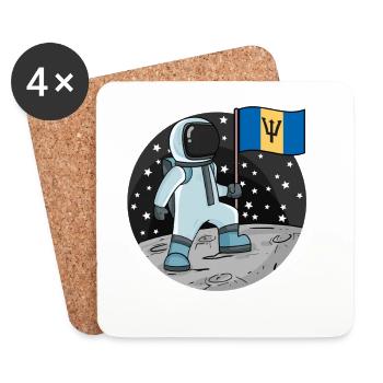 Astronaut Fahne Barbados - Untersetzer (4er-Set) - Weiß - Vorne