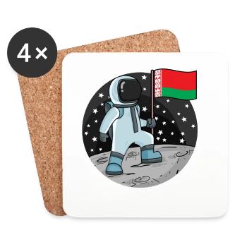 Astronaut Fahne Belarus - Untersetzer (4er-Set) - Weiß - Vorne