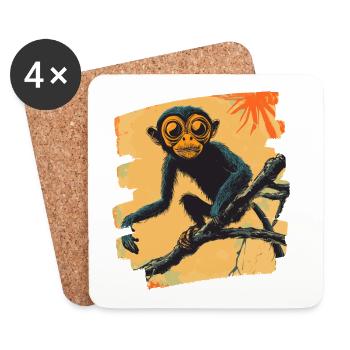 Monkey - Coasters (set of 4) - white - Front