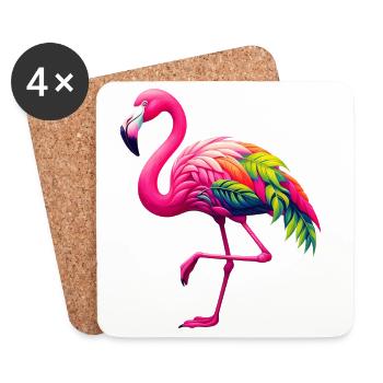 Flamingo - Untersetzer (4er-Set) - Weiß - Vorne