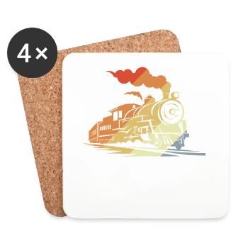 Vintage steam train - Coasters (set of 4) - white - Front