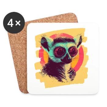 Lemur - Coasters (set of 4) - white - Front