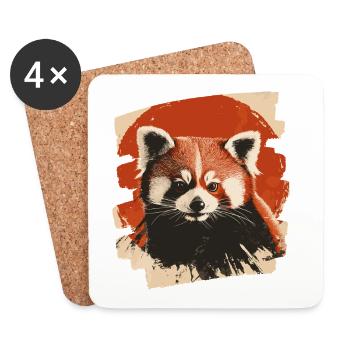 Red panda - Coasters (set of 4) - white - Front