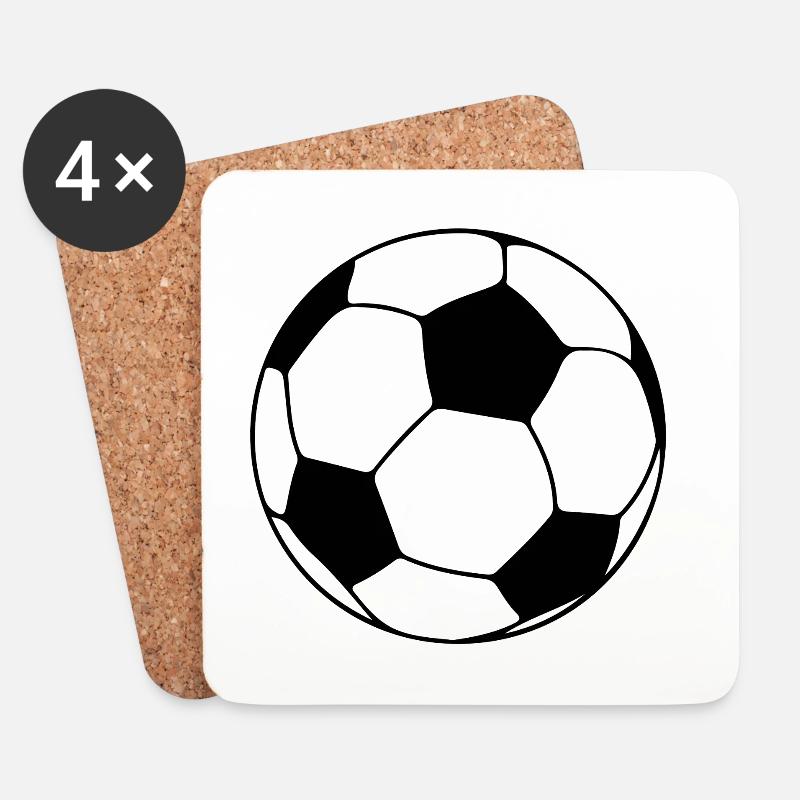 Klassisches Fußball-Design - Untersetzer (4er-Set) - Weiß
