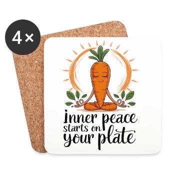 Inner Peace Starts on Your Plate - Coasters (set of 4) - white - Front