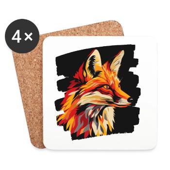 L’art du renard - Dessous de verre (lot de 4) - blanc - Devant