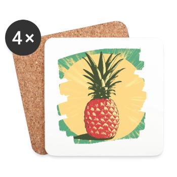 Pineapple - Coasters (set of 4) - white - Front