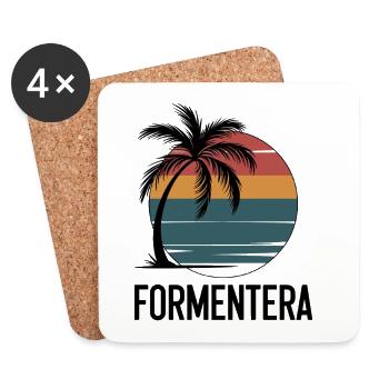Formentera Balearen - Untersetzer (4er-Set) - Weiß - Vorne