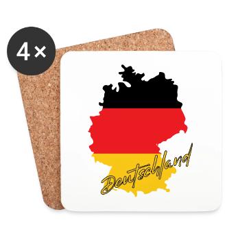 German Pride, flag of Germany - Coasters (set of 4) - white - Front