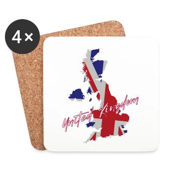 Britischer Stolz, Flagge des Vereinigten Königreichs - Untersetzer (4er-Set) - Weiß - Vorne