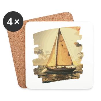 Sailboat - Coasters (set of 4) - white - Front