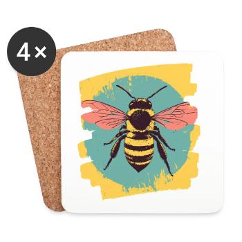 Bee - Coasters (set of 4) - white - Front