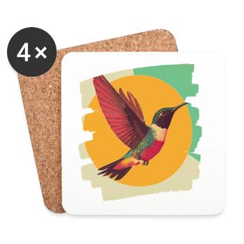 Kolibri - Untersetzer (4er-Set) - Weiß - Vorne
