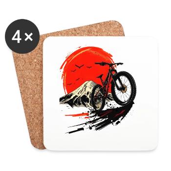 Mountainbiken - Untersetzer (4er-Set) - Weiß - Vorne