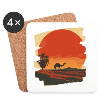 Chameau - Dessous de verre (lot de 4) - blanc - Devant