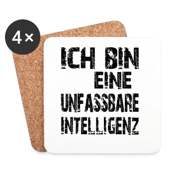 KI Spruch Ich bin eine unfassbare Intelligenz - Untersetzer (4er-Set) - Weiß - Vorne